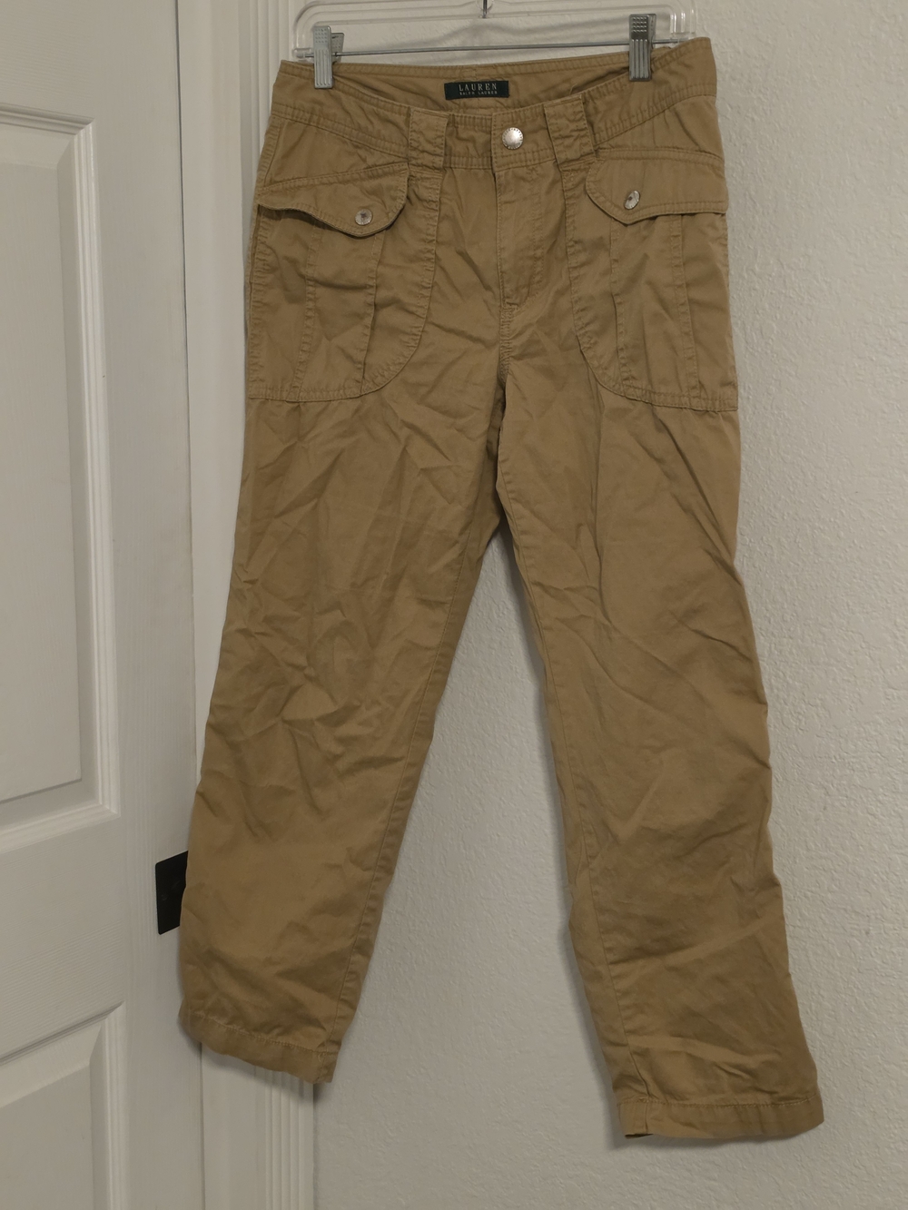 Ralph Lauren Khaki Cargo Capris with Flap Pockets